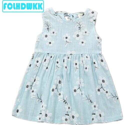 FCLHDWKK 2019 New Summer Dress Toddler Kids Baby Girls Lovely Birthday Clothes 1-9Y Flower Dresses Children Clothes Party Dress