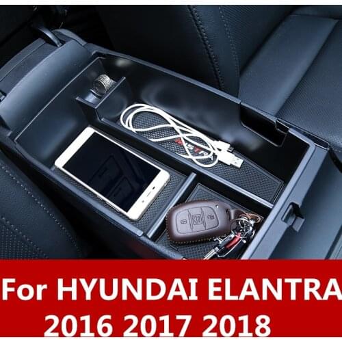 For hyundai Elantra 2016 2017 2018 Car Central Armrest Storage Box Console Arm Rest Tray Holder Case Palle Auto Accessories