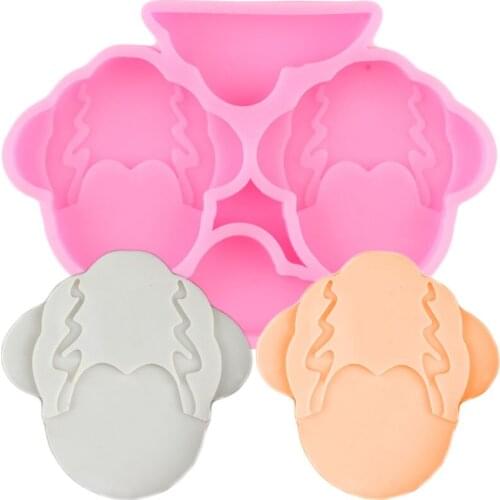 Disney Curls Mickey Straw Topper Silicone Molds Jelly Candy Chocolate Fondant Mould DIY Mouse Head Keychain Epoxy Resin Moulds