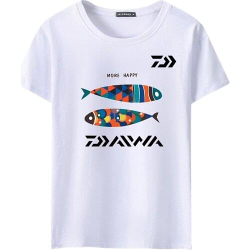 Daiwa Fishing T-Shirts Jersey Short-sleeve Cotton Fishermen Angling Carp Trout Bass Lure Anti-UV Quick Dry Breathable Clothing