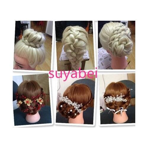 Practice Cutting Hairdressing Training Mannequin Head With Stand 100% High Temperature Fiber Hair