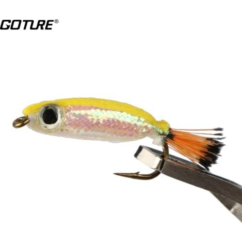 Goture 5pcs/10pcs Fly Fishing Lure Flies Fly Fishing Anti Insect Lure Bait Wet Flie With 6# Fly Fishing Hook for Trout