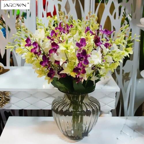 JAROWN Artificial Orchid Flowers Decorative Silk Flowers Artificial Plants Table Arrange For Wedding Home Party Decoration Accor