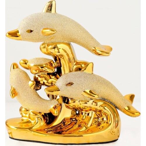 Modern Minimalist Dolphin Ornaments Ceramic Crafts Wine Cabinet TV Cabinet Home Decoration Gift Furnishings