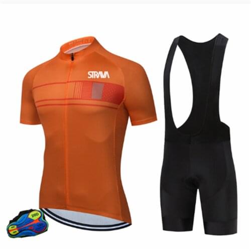 Mountain Bike Short Sleeve Sportswear Set Mens Cycling Wear Cycling Ropa Ciclismo Road BikeTeam STRAVA Pro Cycling Jersey