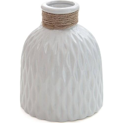 Flower Basket Ceramics Home Plant Arrangement Dried Flowers Corrugated Pot Bule Shelves 15 X 11 X 4cm Nordic Decoration Ornament