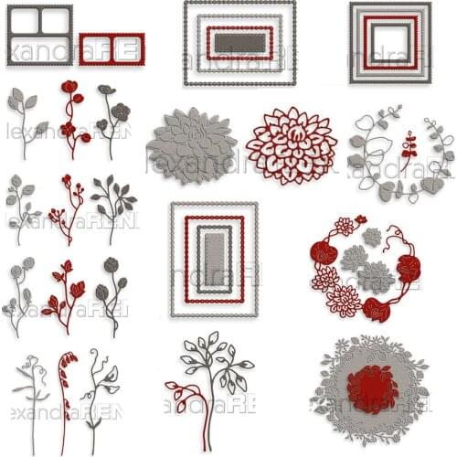 Piggy Craft metal cutting dies cut die mold Various leaves flower frame Scrapbook paper craft knife mould blade punch stencils