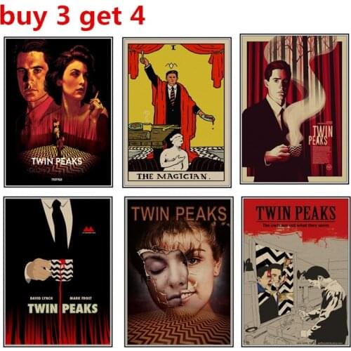 Wall StickersHorror Film Twin Peaks Vintage Retro Kraft Poster Decorative DIY Wall Stickers Home Bar Art Posters Decoration Gift