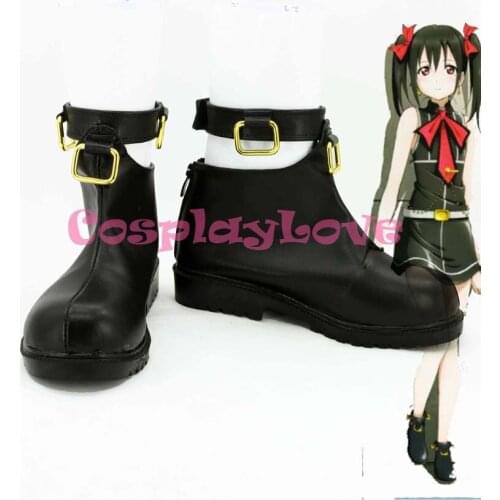 Newest Custom Made Japanese Anime Lovelive! Black Yazawa Nico Bibi Cosplay Shoes Boots For Halloween Christmas