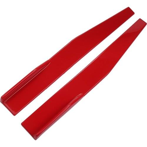 New 2PCS Red Car Side Skirt Spoiler Rocker Splitter Bumper Canard Diffuser Winglet with Screw Car Accessories