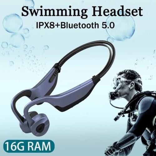 New K7 Swim Bone Conduction Headphones Bluetooth Wireless Earphone16GB MP3 Music Player Waterproof Earbuds Fitness Sport Headset