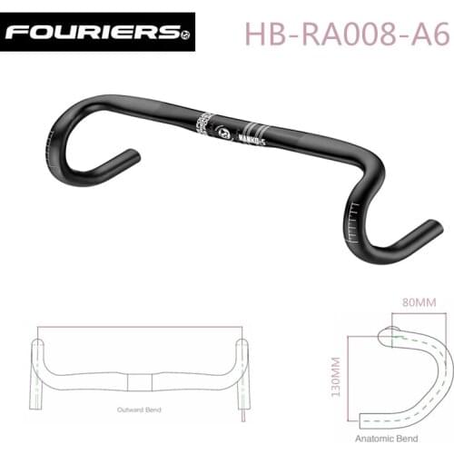 New FOURIERS HB-RA008 Road handlebar aluminium alloy handlebar ultralight road bike cycling handlebar 380/400/420/440 mm