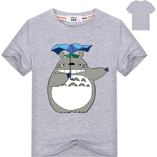 Girls Casual T-shirt Kids Harajuku Anime Totoro Print Cute Tops o-neck Short Sleeved Cartoon Summer Tees