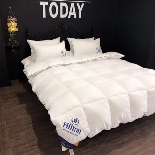 Luxury Hotel Hilton feather velvet quilt thick warm superfine fiber comforter high quality duvet cover blanket