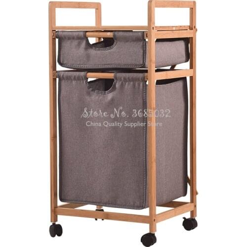 Foldable Baboom Floor Stand Bathroom Finishing Rack Dirty Clothes Storage Basket Laundry Basket with Wheels Storage Rack