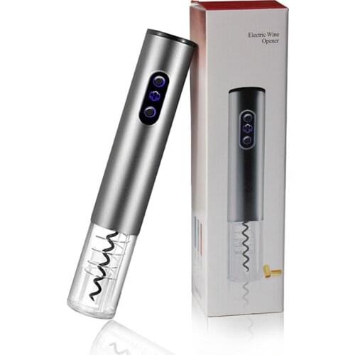 Dry Battery Electric Wine Openers with Light Automatic Bottle Opener Corkscrew with Foil Cutter and Vacuum Stopper Kitchen Tools