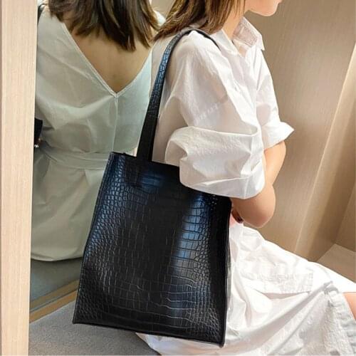 Fashion Women Bags Casual Totes Bag New Alligator Leather Shoulder Handbags Wild Ladys Bag Large Capacity Shopper Totes
