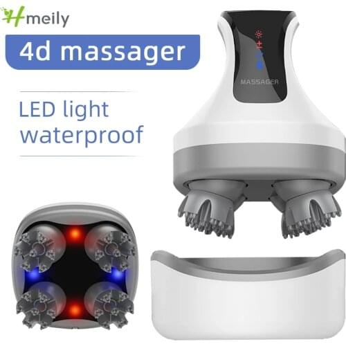 4D Smart Scalp Massager Electric Wireless Waterproof Hair Growth Care Machines Deep Tissue Kneading Vibrators Pet Head Massager