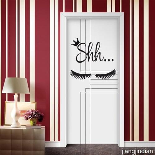 Vinyl Wall Sticker Girls Bedroom Decor , Cute Beautiful Eyes Eyelash Pattern Wall Decal Sticker Baby Girls Room Decoration