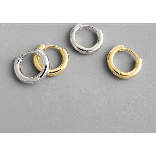 Real 925 sterling silver small circle hoop earrings for women, minimalist gold color silver 925 earings hoops fashion jewelry