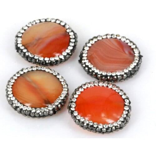 10PCS/LOT Earrings Jewelry Findings Rhinestone Around Semi-Precious Stone Bezel Eardrop Connectors