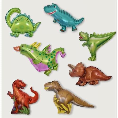 10pcs Mini Dinosaur Foil Balloons Boy Animal Balloons Dinosaur Birthday Party Jurassic Decorations Ballons Kids Toy Supplies