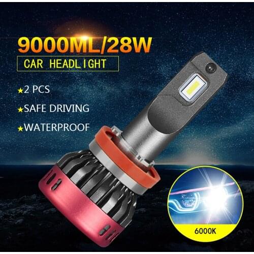 2pcs H1 Led H4 H7 H11 9005 9006 9012 HB4 Car CSP LED Fog Lights Headlight Bulbs DC10-30V 9000LM 6000K White Auto Fog Lamp