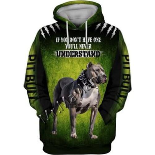 2021 Fashion Animal Pit Bull 3D Printed Hoodie Men Women Casual Pet Dog Designs Hooded Oversized Hooded Coat Drop Shipping WQ-89