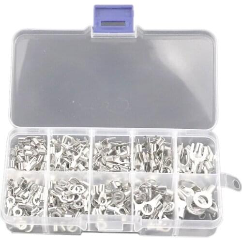 320Pcs Boxed Terminal Connector Crimp Terminals Copper Nose Wiring Fork Set