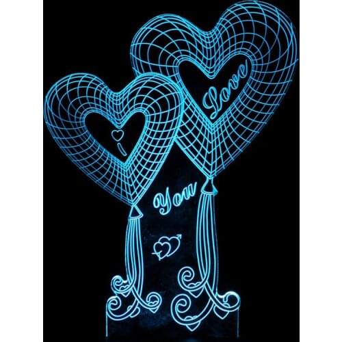 Love You 3D Night Light Led Creative balloon Colorful Table Lamp for Wife Girlfriend Bedroom Home Decoration Valentines Day Gift