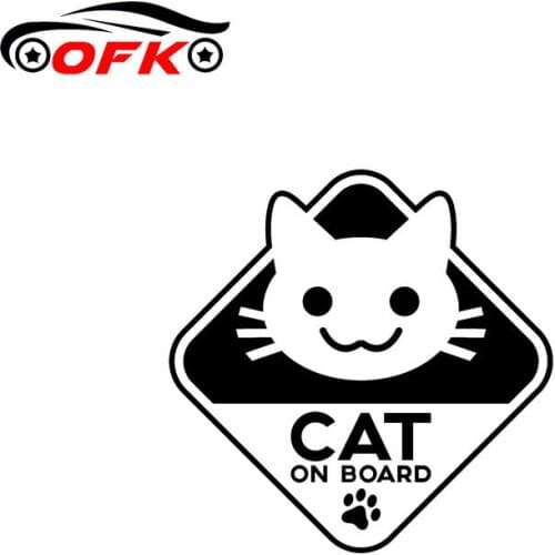 Car Stickers Decor Motorcycle Decals Car Decal CAT ON BOARD Decorative Accessories Creative Sunscreen Waterproof PVC,16cm*16cm
