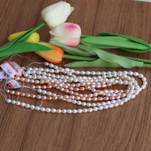 Natural Freshwater Pearl Beads High Quality Oval Shape Punch Loose Beads for DIY Elegant Necklace Bracelet Jewelry Making 6-7MM