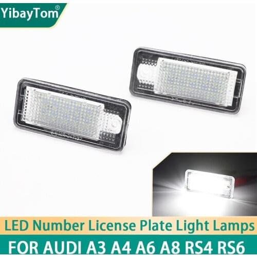 Canbus car License Plate Light LED White Rear License Tag Lights Replacement 1 Year Warranty For Audi A3 8p A4 B6 B7 accessories