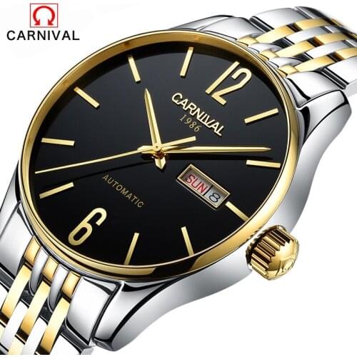 CARNIVAL Top Brand Reloj Hombre Simple Fashion Casual Watches Men Date Waterproof Automatic Machinery Mens Watch 2017 New