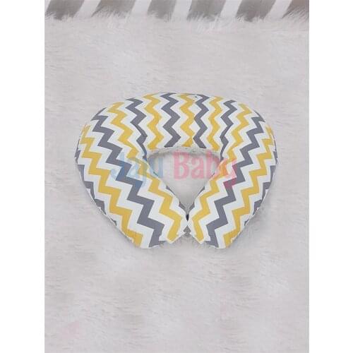 Jaju Baby Yellow Gray Zigzag Breastfeeding Pillow - Support Cushion