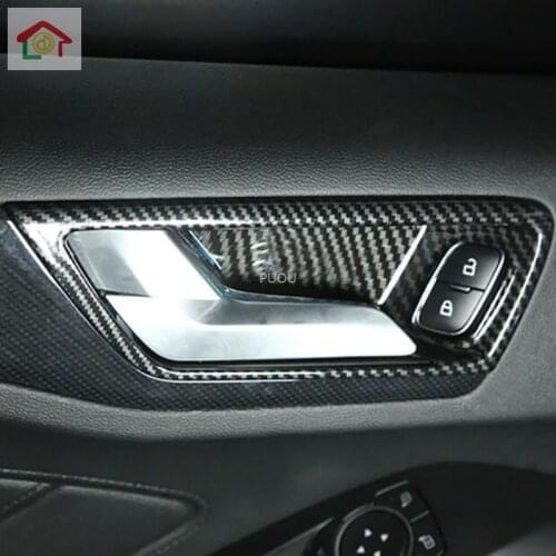 For Ford Focus 2018 2019 2020 MK4 Carbon Fiber Inside door bowl cover Car Accessories Style