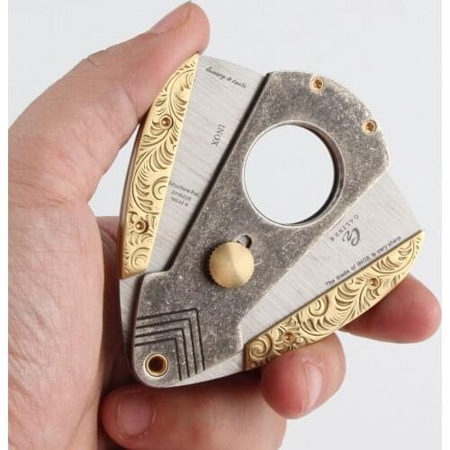 GALINER Luxury Guillotine Cigar Cutter Retro New Portable Carving Sharp Scissor Pocket Tobacco Cutting Smoke Knife Metal