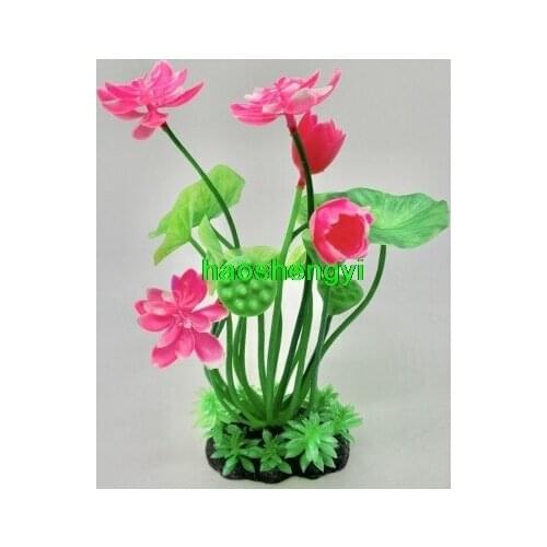 Hot sale simulation lotus root lotus fish tank decoration, fake flower aquarium landscaping lotus silk cloth