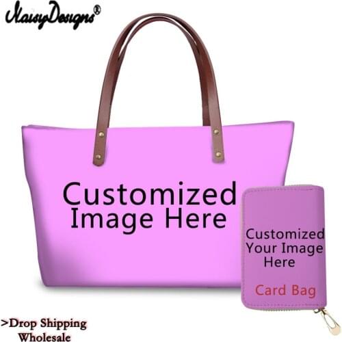 Customized With Own Logo Women Hangbag With Card Bags Ladies 3D Prints Fashion Girls Large Bolsos Mujer Dropshipping Wholesale