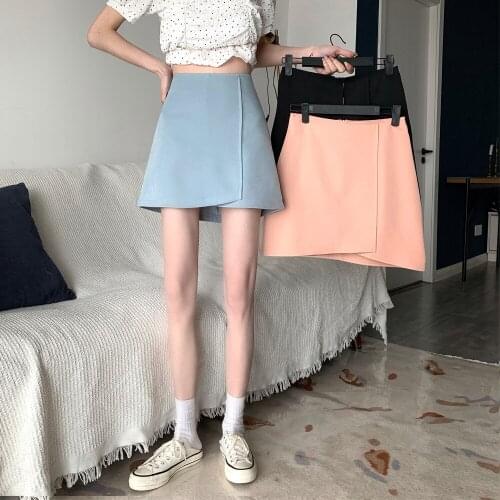 In the summer of 2021 the new han edition short skirt of tall waist a word skirt show thin joker bag hip skirt