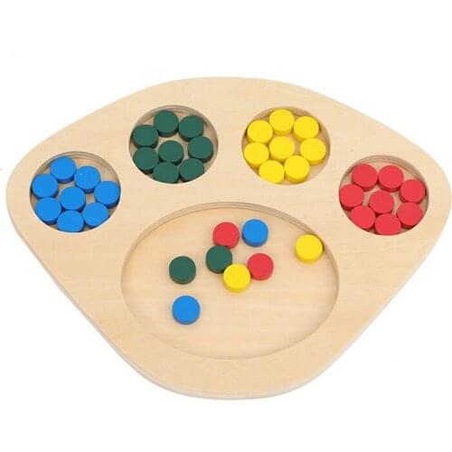 Sorting Tray Color Matching and Number Learning Toy Math Montessori Materials Wooden Toys for Toddler Kids Preschool Education