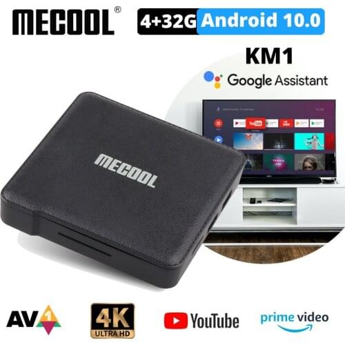 Mecool KM1 ATV Google Certified Android 10.0 TV Box Amlogic S905X3 Smart Prime Video 4K Dual Wifi 2T2R Set Top Box 2020