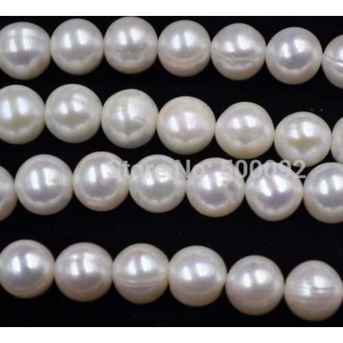Wholesale 3 strands 10.5-11mm white cultured freshwater pearl strings
