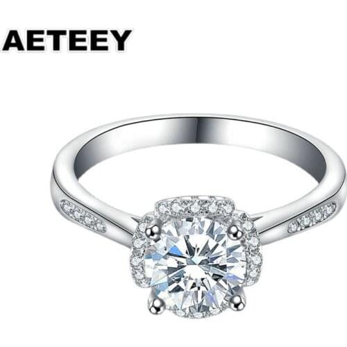 New Moissanite Rings For Women 1Ct Engagement Ring 925 Sterling Silver Electroplated Platinum Fine Jewelry JA-32