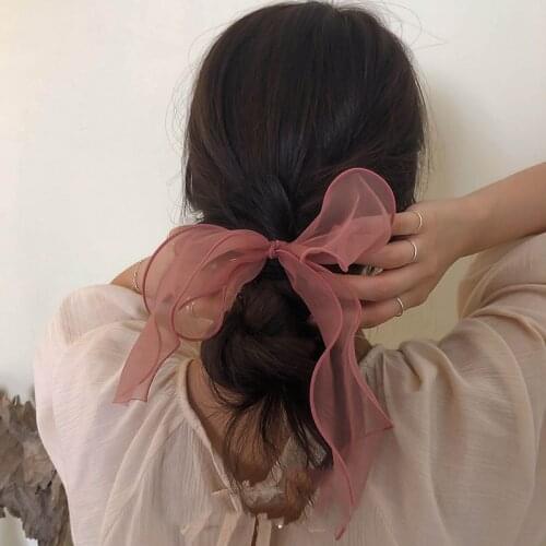 Solid Color Headband Hair Gum Ribbon Fashion Girls Women Korean Lady Style Lace Cross Ponytail Holder Turban Hair Accessories