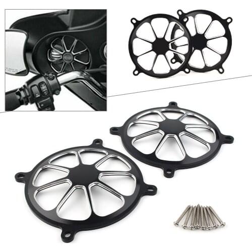 Motorcycle Front Speaker Trim Grill Audio Fairing Mount Cover For Harley Touring Electra Glide Street Glide Trike 1996-2012 2013