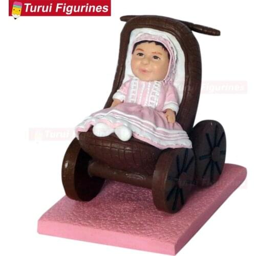 Personalized bobble head figures custom avatar doll infant figurines with baby carriage mothers gift home decoration home decor