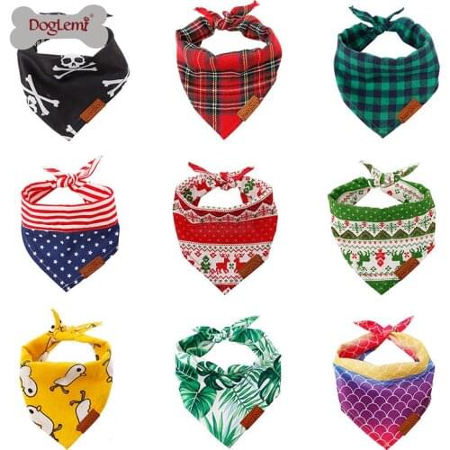 Christmas pet triangle scarf ornaments dog scarf saliva towel cats and dogs handkerchief halloween bibs