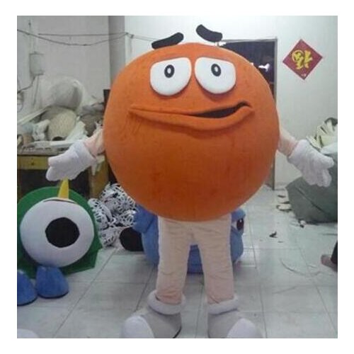 Funny Orange M M Bean M & M Chocolate Candy Colors Beans Mascot Costume Mascot Costume Adult Size cartoon party walking