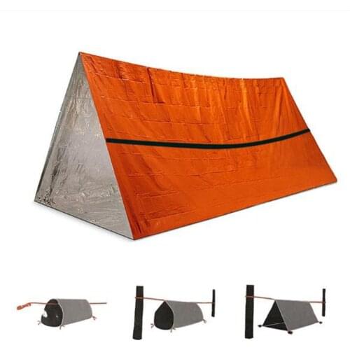 2pcs Aluminum Film Emergency Tent 245x157cm Outdoor Sleeping Bag Keep Warm First Aid Lifesaving Blanket